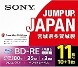 【日本製 】ブルーレイディスク BD-RE 25GB 繰り返し録画用 10枚+1枚 2倍速ダビング対応 11BNE1VSPS2