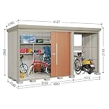 3月31日までのプレゼント企画　タクボ物置　Ｍｒ.ストックマンプラスアルファ　TP-S4015　多雪型　標準型＋床保護マット　1セット付　【追加金額で工事も出来ます】 トロピカルオレンジ