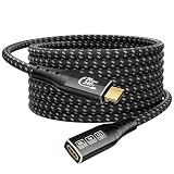 ZIKNYDO 4K USB C 延長ケーブル 5m、（USB 3.2 タイプC延長 20Gbps、PD 3.1 240W 48V/5A）、ビデオ 8K@30Hz、4K@144Hz/ 60Hz USB Type C 延長ケーブル（PSVR2、iPhone 16/15、iPad、MacBook、Dell XPS、Switch 用）