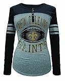 NFL新しいOrleans Saintsレディースc7733lトリブレンドジャージー長袖ヘンリーTシャツ、ネイビー、XLサイズ