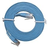 関西通信電線 LANコードコネクター付パッチコード UTP C6 2m パステルブルー (フラットタイプ)