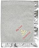 Raindrops Fleece Embroidered Receiving Blanket, Grey, 28 x 36 by Raindrops