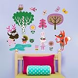 Oopsy Daisy Peel and Place Funky Woodland Creatures Girl by Helen Dardik, 54 by 60-Inch by Oopsy Dai