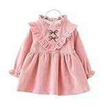 Yangelo ワンピース ベビー 長袖　裹起毛　秋　冬 ドレス プリンセス 可愛い 女の子 春 秋 冬 キッズ服 結婚式 発表会 入園式 入学式 卒園式 卒業式 七五三 パーティー size 身高7