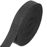 YUEYAER カバンテープ カラー テープ 25mm幅×10.5m~11m巻 厚み約1.4mm 手芸 アクセサリーパーツ 綿ぽい ポリエステル (黒)