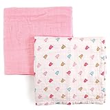 Luvable Friends 2 Piece Muslin Swaddle Blankets, Birdies by Luvable Friends