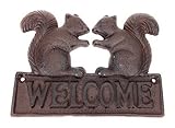 アンティーク風 サビ感が オシャレな かわいい リスさん ウェルカムボード アイアン製