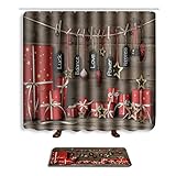バスルームセットシャワーカーテンフックシャワー敷物ポリエステル生地結婚ギフトfor Men and Women