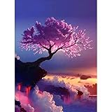 whitelotous 5dダイヤモンドチェリーTrees Wonderland DIY壁アートペイントホーム装飾 42*32cm 5d-263