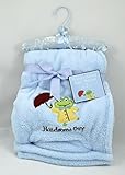 Handsome Guy - Ultra Soft Embroidered Baby Blanket - Baby Blue - 30x40 Inches [並行輸入品]