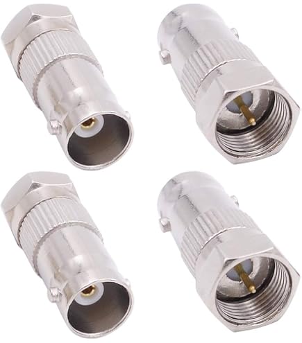 ACONRFTOL BNC Naar F-type Adapter Set – 4 Stuks, Mannelijk/vrouwelijk, Voor CCTV, Satelliet, Scanner En SDI HD