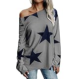 カットソー Timsa 欧米風 肩出し サイド Tシャツ レディース パーカー ストラップレス トップス 長袖 トップス スプライス ベアトップ ブラウス 秋冬春 五芒星柄 プルオーバー 女の子 快適