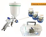 muzata HVLP重力フィードスプレーガンエア3ノズル1.4 MM 1.7 MM 2.0 MM、600 ccカップ Air Spray gun MZZ003