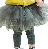 (ビーツリー) Betree ベビー レギンス チュチュ スカート つき スパッツ レギパン 女の子 服 (90, チャコールグレー)