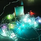 写真クリップ フェアリーストリングライト LED電飾 2.5M 10電球 結婚式 パーティー DIY 壁飾り ( ミクスカラー)