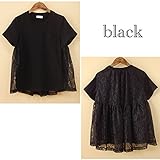 Pearls【マタニティ】【授乳口付き】【日本製】授乳服 授乳ケープ一体型 Tシャツ レース トップス 半袖 夏 コットン 綿 産前 産後 妊婦服　カットソー ティーシャツ 長く使える 授乳服には見え