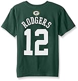 NFL Boys 4 – 7アーロン・ロジャースグリーンベイ・パッカーズMainliner Name & Number半袖Tee、ハンター、Large / ( 7 )