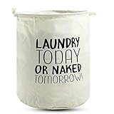 JIEKERY ランドリー ボックス バスケット 生活雑貨収納 洗濯物入れ 洗濯 かご 折りたたみ 撥水加工 取って付き 北欧 50*40cm (E)