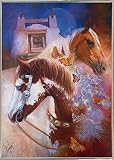 Caballos y mariposas ( Horses & Butterflies ) by Dentonルンド 41.75"x29.75" 16530-72-22FUSA
