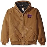 NCAA Kansas Jayhawks状態Boy 's Quilted Flannel Lined Sandstone Active Jacket XL ブラウン