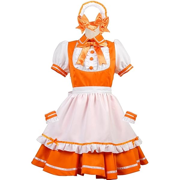 Amazon.co.jp: [Gocebaby] めめしい メイド服 オレンジ サテンロック