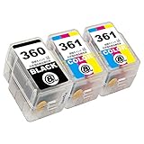 BC-361 3色カラー×2 + BC-360 ブラック【顔料】 合計3本セット [Canon] キヤノン 互換詰め替えインク 【A.I.S製品】