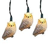 Kurt S. Adler, Inc. UL4236 Kurt Adler UL 10-Light White Owl with Glitter Light Set