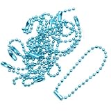 [KUKU工房] ボールチェーン キーチェーン メタリックカラー ハンドメイド 材料 パーツ 10本セット (メタリックブルー)