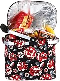Picnic Plus PSM-148RC Shelby Collapsible Market Tote - Red Carnation