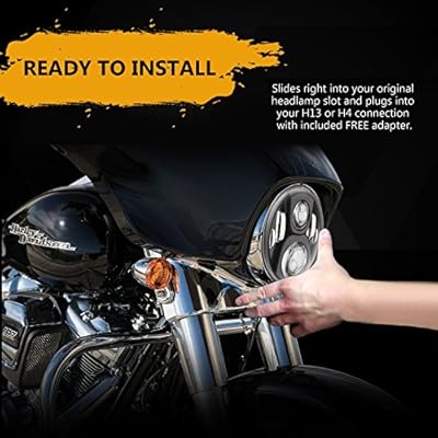 7" LED Headlight Compatible for Harley Davidson Motorcycle Projector Daymaker HID LED Light Bulb For Jeep Wrangler JK LJ CJ Headlamp Black