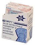 North by Honeywell 011325B Adhesive Bandage, Blue, metal detectable, Woven Fingertip "8", 25 per box