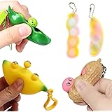 スクイーズ玩具 5 豆 握るおもちゃ 枝豆 キーホルダー いたずら小道具 面白い 可愛い ストレス解消 グッズ ストレス発散 携帯ストラップ 減圧(5個)