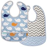 Kushies（クーシーズ） ウォータープルーフ ビブ お食事用エプロン スタイ 6-12ヶ月用　2枚セット (Boy)