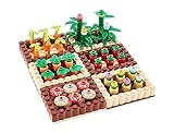 General Jim's 明るくカラフルな菜園プロット ビルディングブロック おもちゃプレイセット 165ピース 6セクション モジュラービルディングブロック 野菜ガーデンプロットセット ティーンと大人向け