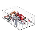 mDesign Kids ToyストレージオーガナイザーBin forブロック、アクションフィギュア – クリア