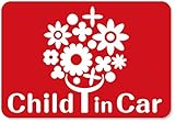 imoninn CHILD in car ステッカー　【マグネットタイプ】　No.28　幸せの花　（赤色）