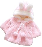 ベビーガールズファー冬暖かいコートクロークジャケット厚い暖かい服 カラー: ピンク