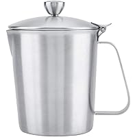 ステンレススチール製ミルクピッチャー、ステンレススチール製ミルクフロッシングピッチャーコーヒーカップマグ、カバー＆測定テーブルウェア付きステンレススチール製ミルクピッチャー(1000ML)