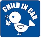 imoninn CHILD in car ステッカー　【マグネットタイプ】　No.02　コトリさん　（青色）