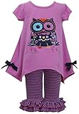 ボニーベビーベビー女の子新生児マゼンタニットフクロウAppliquedレギンスセット カラー: ピンク