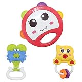 tumama 3pcs Baby Rattle動物Handbells Developmentalトイベル子供用おもちゃPlayギフトセット