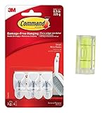 コマンドワイヤフック、スモール、ホワイト、3-hooks ( 17067-es ) withバブルレベル測定ツール