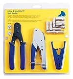 DataShark 70018 Cable TV "F" Compression Bundle with Cable Cutter, Coax Stripper, Compression Crimpe