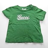 (グッチ) GUCCI ロゴ入り キッズ Tシャツ 70～80 子供服 緑白 グリーン ユニセックス (中古)