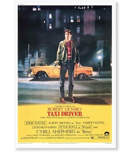 Amazon.co.jp: 【フレーム付-黒-】 映画ポスター タクシードライバー