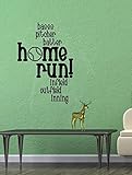 壁装飾Plus More wdpm3833壁デカールステッカーホーム実行野球Words子供壁デカールビニールステッカー文字壁の装飾用、ブラック、23 " x 16、、" 23 " x 16