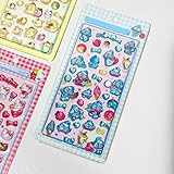 loong 3dシール 実心 立体シール ぷくぷくぷっくり かわいい 1枚セット 立体 おしゃれ デコシール ごほうび 子供 貼り付け可能 贈り物 手帳 携帯 DIY用 手帳用 貼り付け可能 女の子（025）