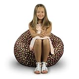 American Furniture Alliance Fun Factory Classic Bean Bag, Small, Brown with Brown and Pink Dots [並行輸