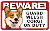 BEWARE！WELSH CORGI ラミネートサイン：ウェルシュコーギー 注意 警戒中 Made in U.S.A [並行輸入品]