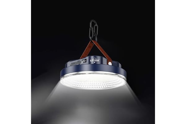LETOUR LEDランタン 充電式 キャンプ ランタン 超高輝度 マグネット付き ランタン led 5200mAh大容量 連続点灯 Type-C充電/USB出力 LED残量表示 フック付き 無段階調光 三色温&SOS赤青点滅 防水 吊り下げ キャン